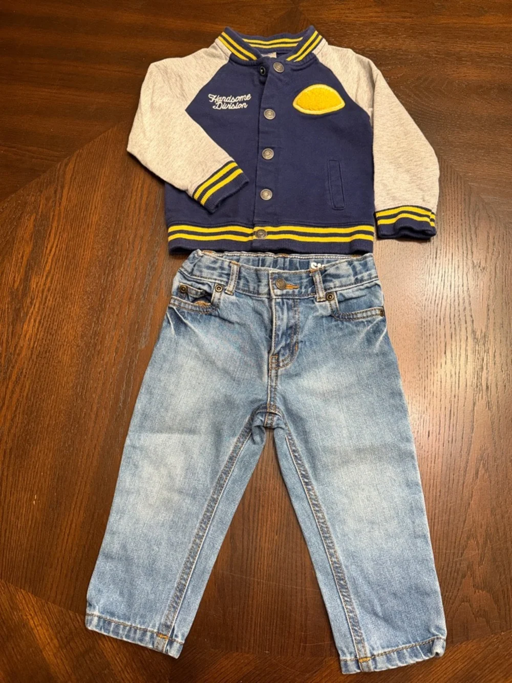 Carter's 18M Toddler Boy Varsity Jacket & Jeans Matching Outfit Set